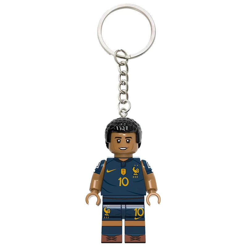 France Brick Footballer | Custom Minifigure Keychain