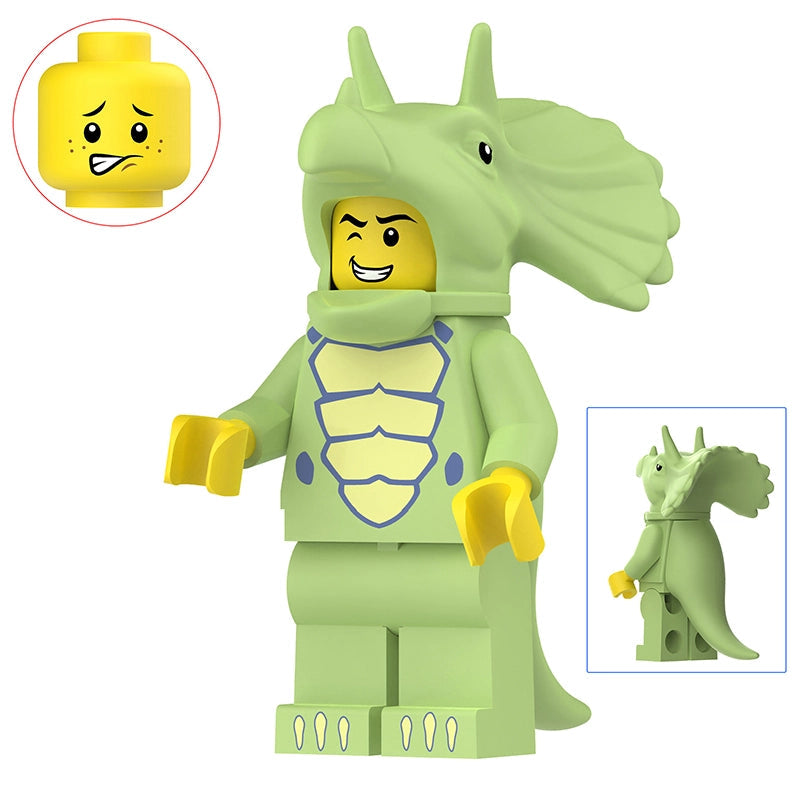 Prehistoric Parade: Triceratops Cosplayers | Custom BrickPack