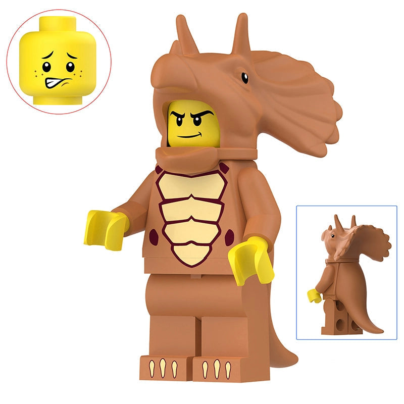 Prehistoric Parade: Triceratops Cosplayers | Custom BrickPack