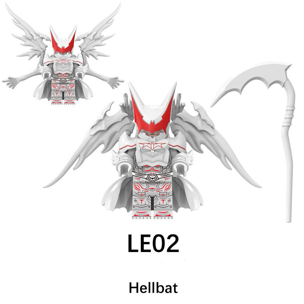 LE02 – White Hellbat Armored Bat Vigilante | Custom Brick Figure