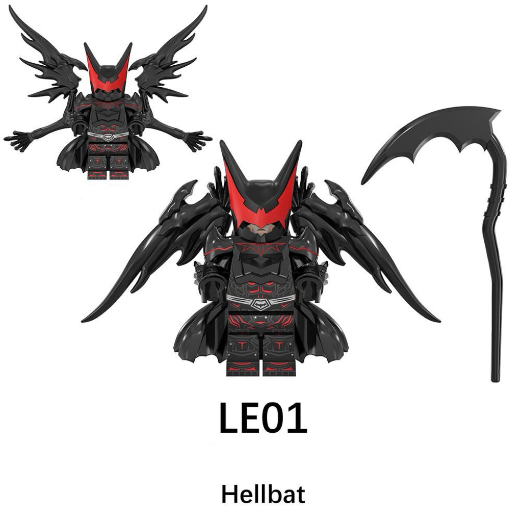 LE01 – Black Hellbat Armored Bat Vigilante | Custom Brick Figure