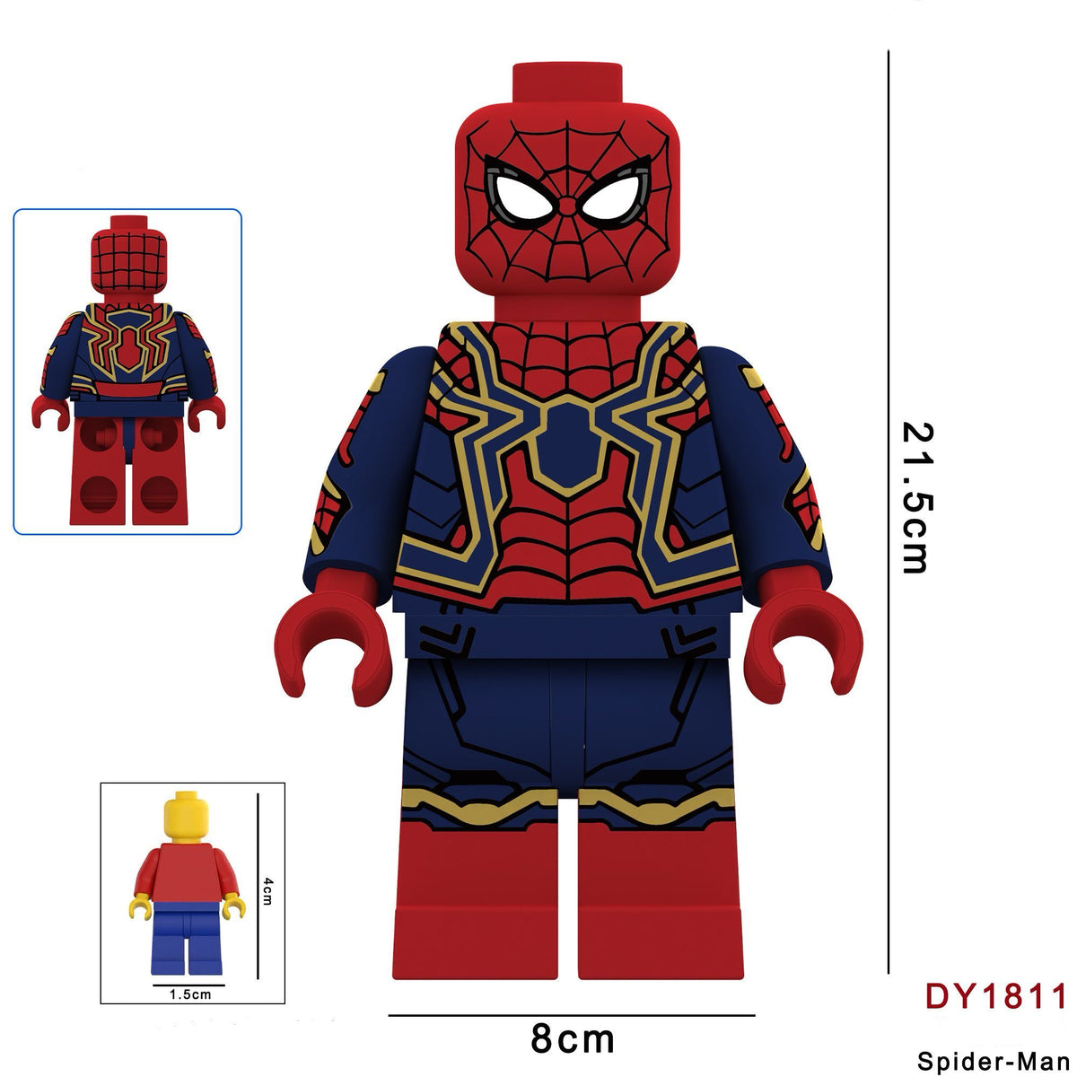 DY1811 – Blue & Gold Masked Web Hero (21.5CM) | Custom Giant Figure