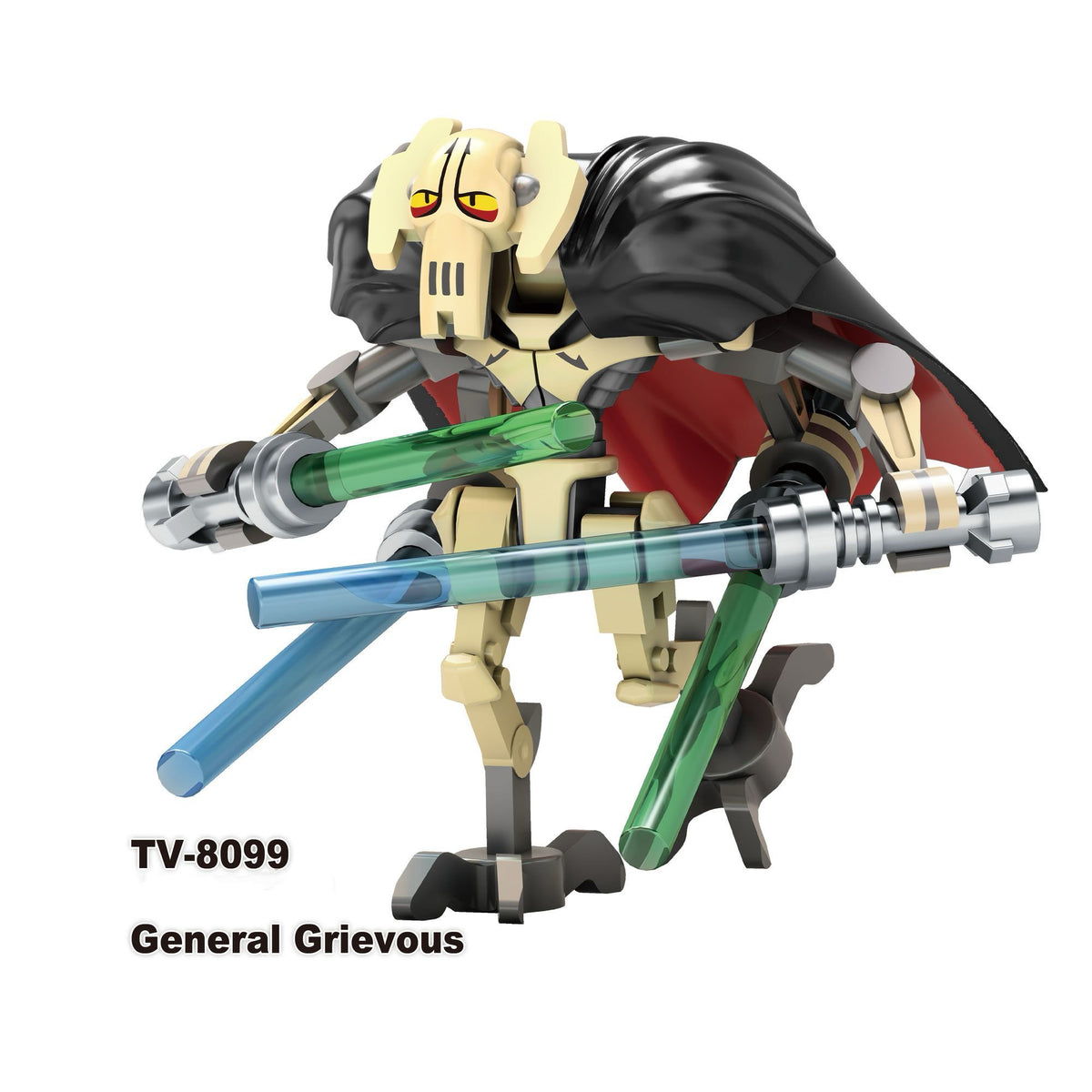 TV-8099 – Four-Armed Droid General | Custom Brick Figure
