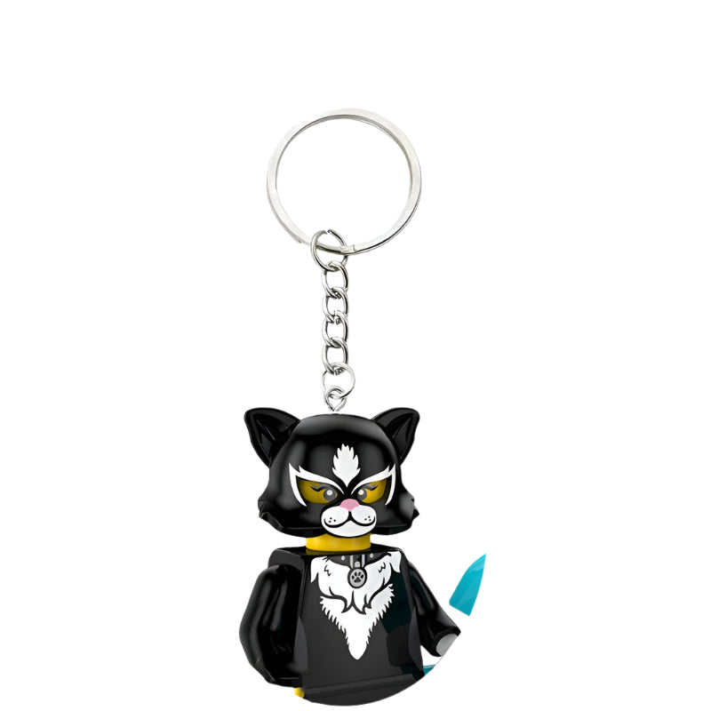 Black Cat Minifigure Keychain