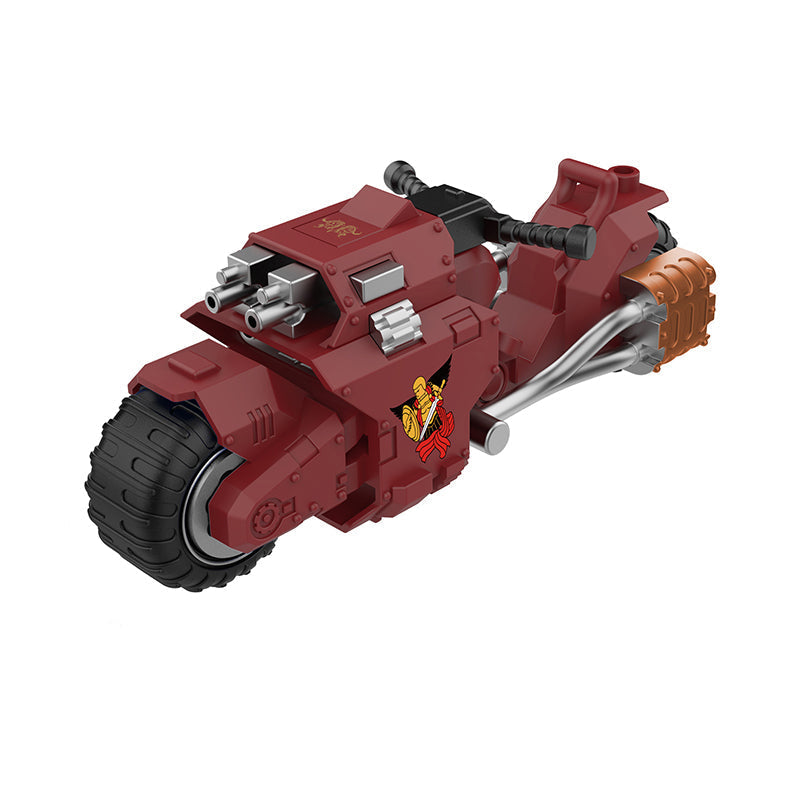 BF502 – Crimson Vanguard Outrider Bike | Custom Brick Figure