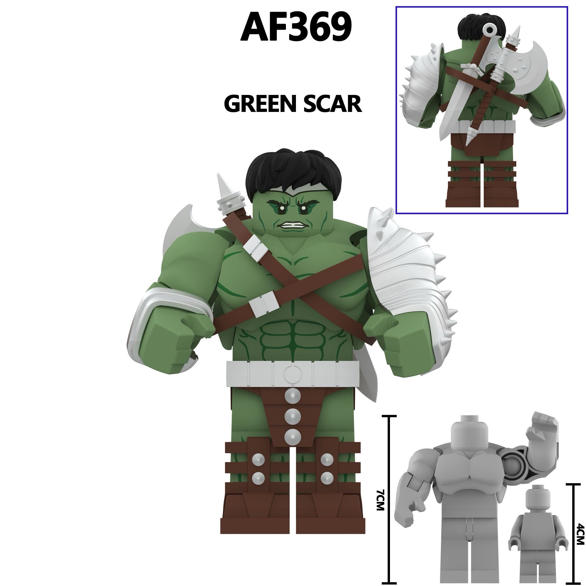BF369 – Green Scar | Custom Brick Figure