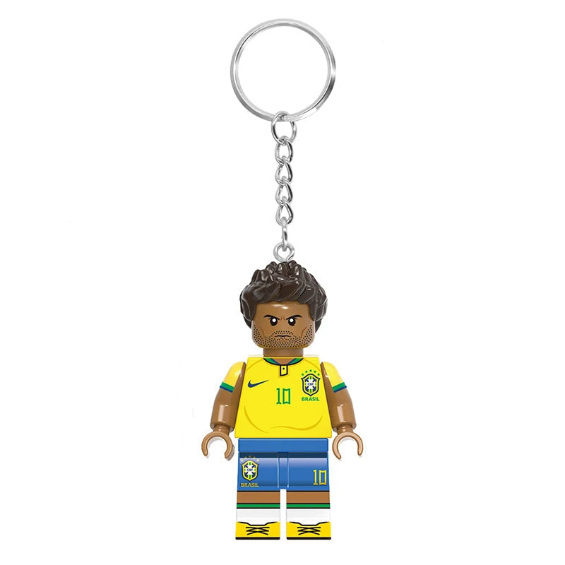 Brazil Brick Footballer | Custom Minifigure Keychain